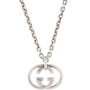 Gucci 925 Sterling Silver Interlocking G Necklace 24” | Authentic Unisex Jewelry